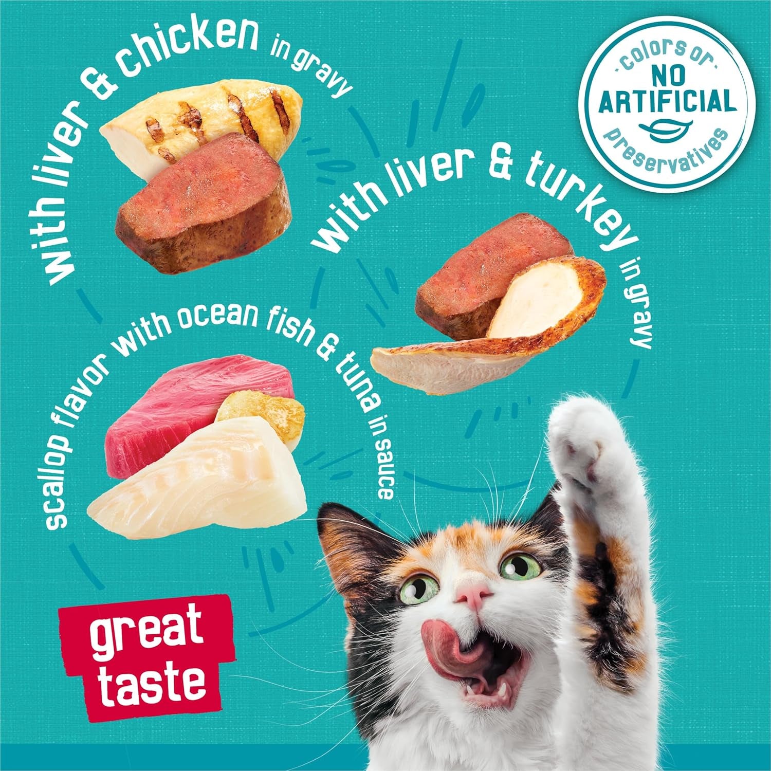 Purina  Wet Cat Food Variety Pack, Tasty Treasures Prime Filets (With Ocean Fish and Tuna, with Chicken and with Turkey) - (Pack of 12) 5.5 Oz. Cans