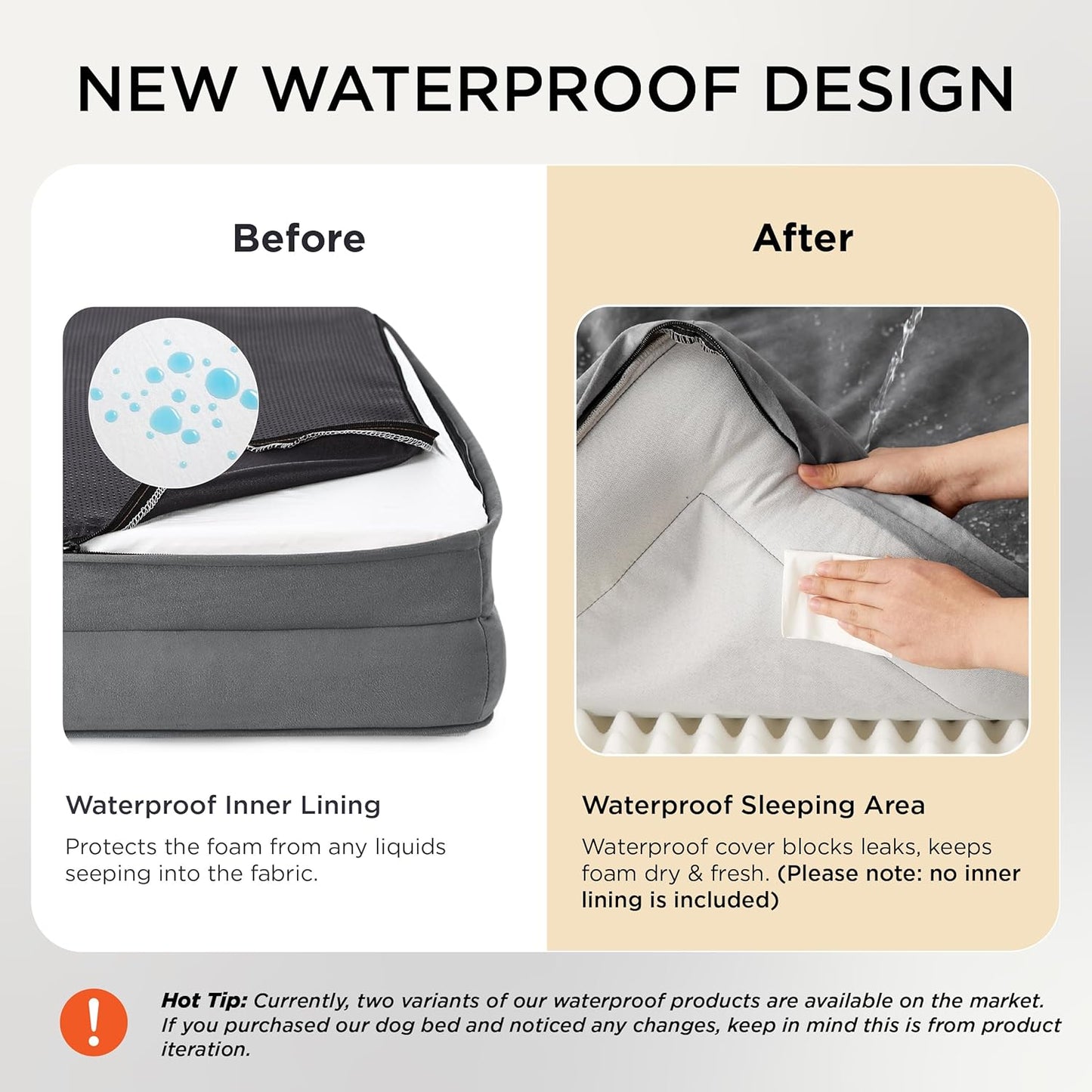 XL Orthopedic Dog Bed for Extra Large Dogs - Washable Xlarge Dog Cat Bed Waterproof, Comfort Dogs Couch Sofa with Washable Removable Cover, Pet Bed with Nonskid Bottom, Grey, 42"