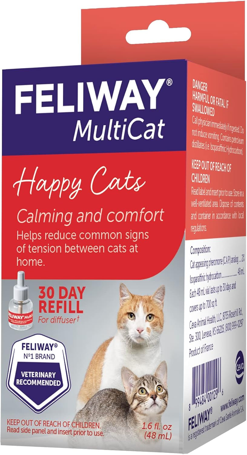 ® Multicat 30 Day Cat Calming Refill for Pheromone Diffuser, 48Ml - 1X 30 Day - Helps Reduce Conflicts and Signs of Tension in Multi-Cat Households