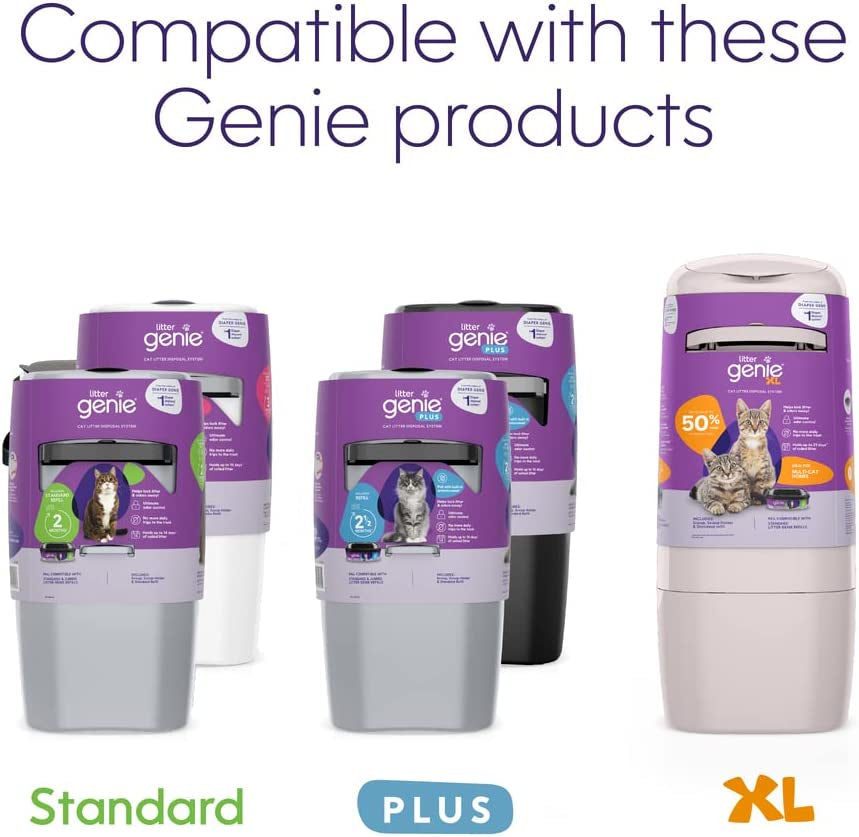 Refill Bags (4-Pack) | Multi-Layers of Odor-Barrier Technology | 1 Square Refill Cartridge Lasts up to 2 Months per Cat