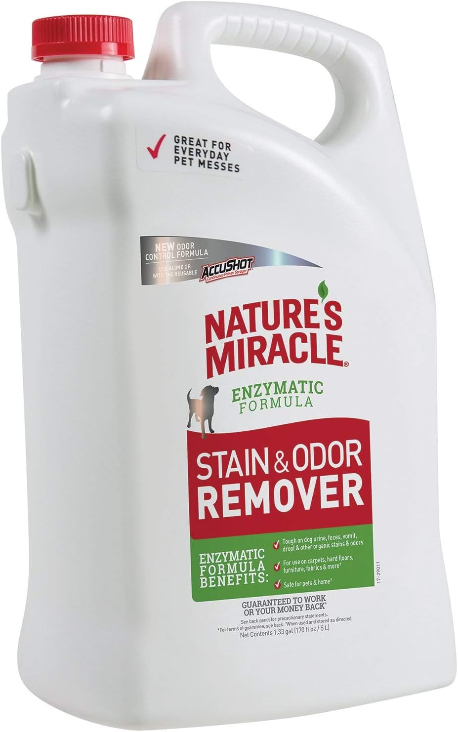 Stain and Odor Remover for Dogs, Odor Control Formula, Refill, 1.33 Gal