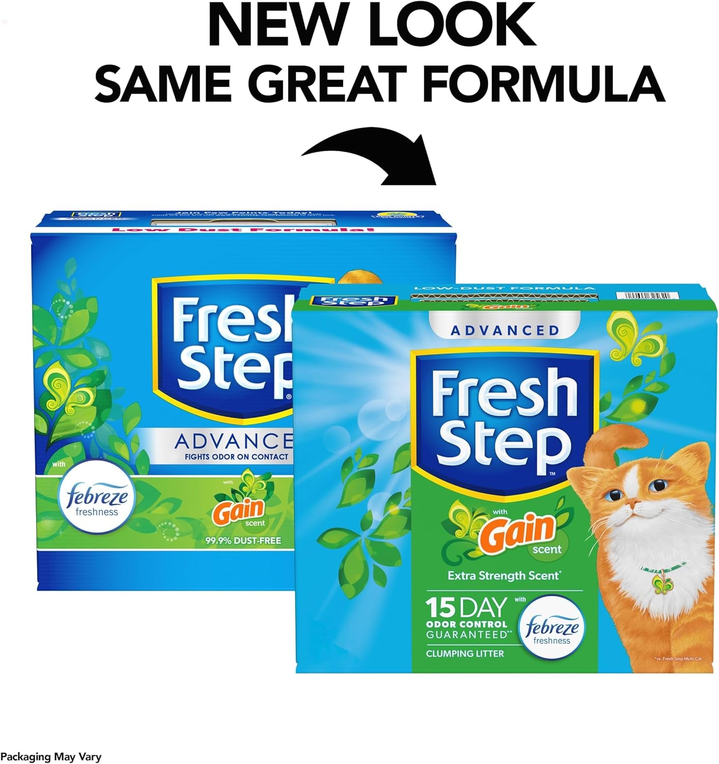 Advanced Clumping Litter with Febreze Freshness with Gain Scent, Fights Odor on Contact, 37 Lbs. (2 X 18.5 Lb. Box) (Package May Vary)