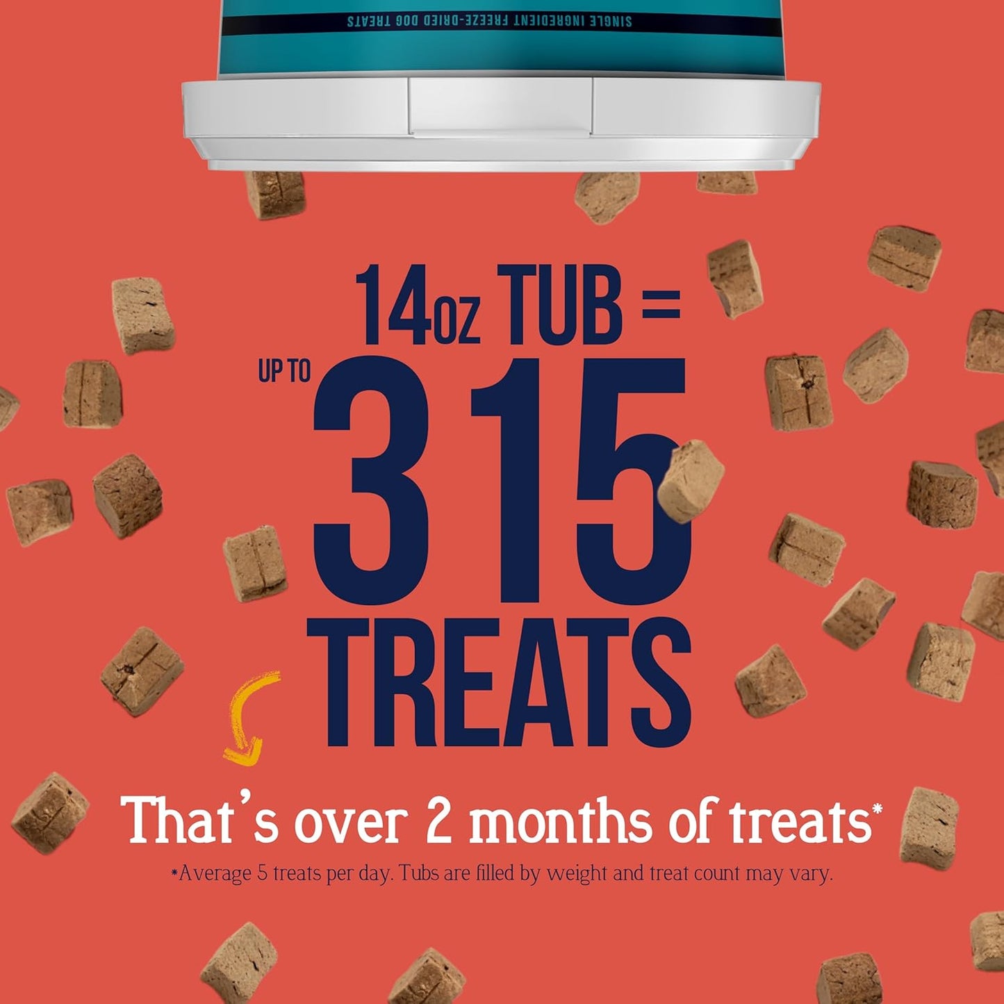 Single Ingredient Freeze Dried Raw Dog Treats, Beef Liver, 14 Ounce Resealable Tub, Training Treats or Meal Topper Dogs, High Protein, Grain Free, Gluten Free