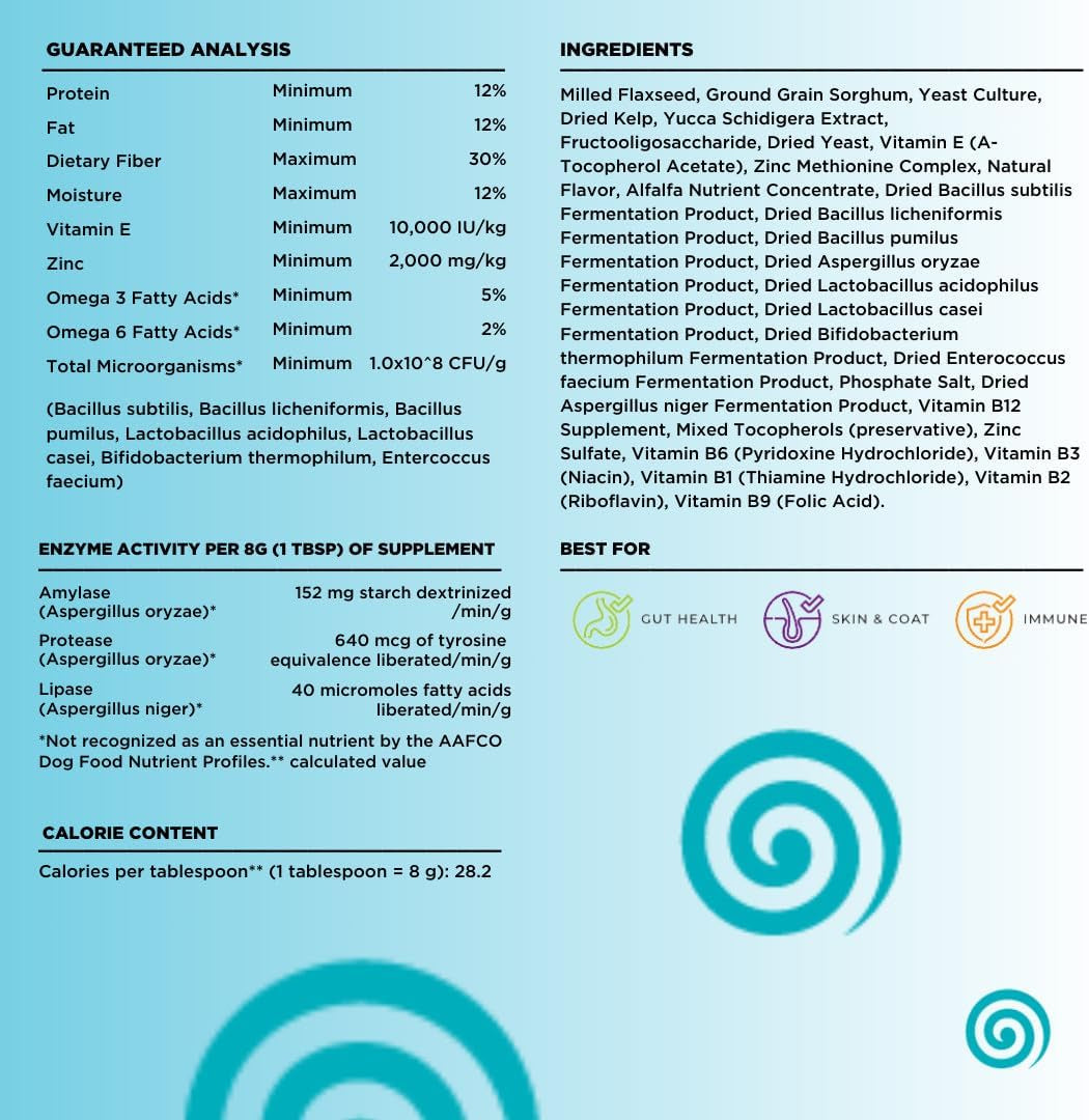 3 in 1 Probiotic for Medium Dogs, Skin & Coat, Digestive Health & Joint Relief, Dog Food Toppers, Immune Support, Allergy Relief & Itch Relief Skin Care, 30 Servings (18-45Lb)