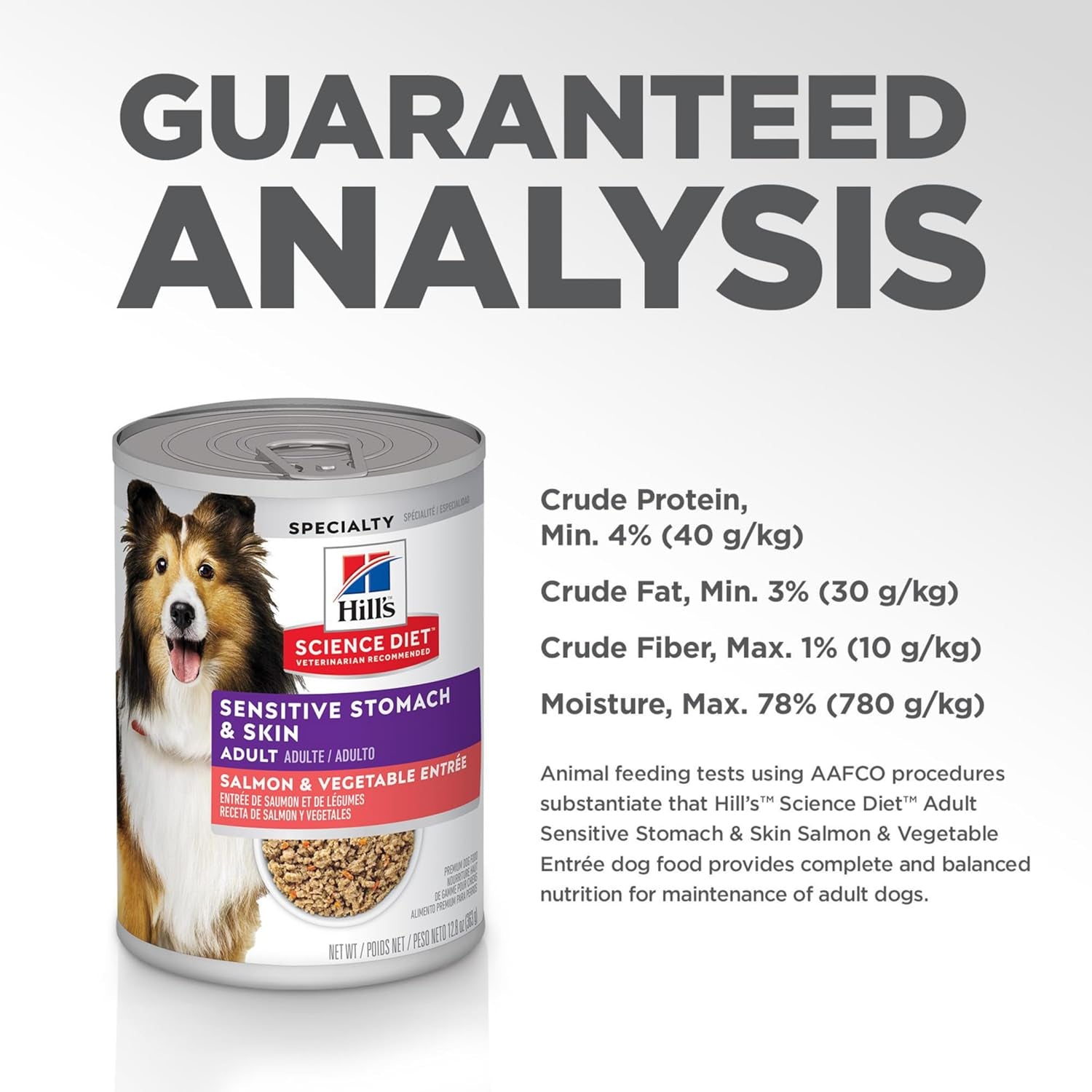 Sensitive Stomach & Skin, Adult 1-6, Stomach & Skin Sensitivity Support, Wet Dog Food, Salmon & Vegetables Loaf, 12.8 Oz Can, Case of 12