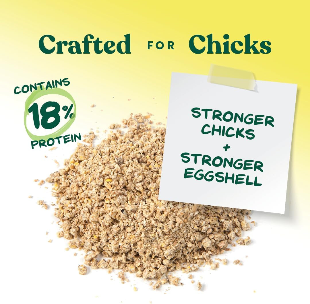 Medicated Chick Starter Grower Feed – High Protein Crumbles with Amprolium for Coccidiosis Prevention – Complete Chicken Feed for Baby Chicks and Pullets – for Healthy Growth – 5 Lb Bag