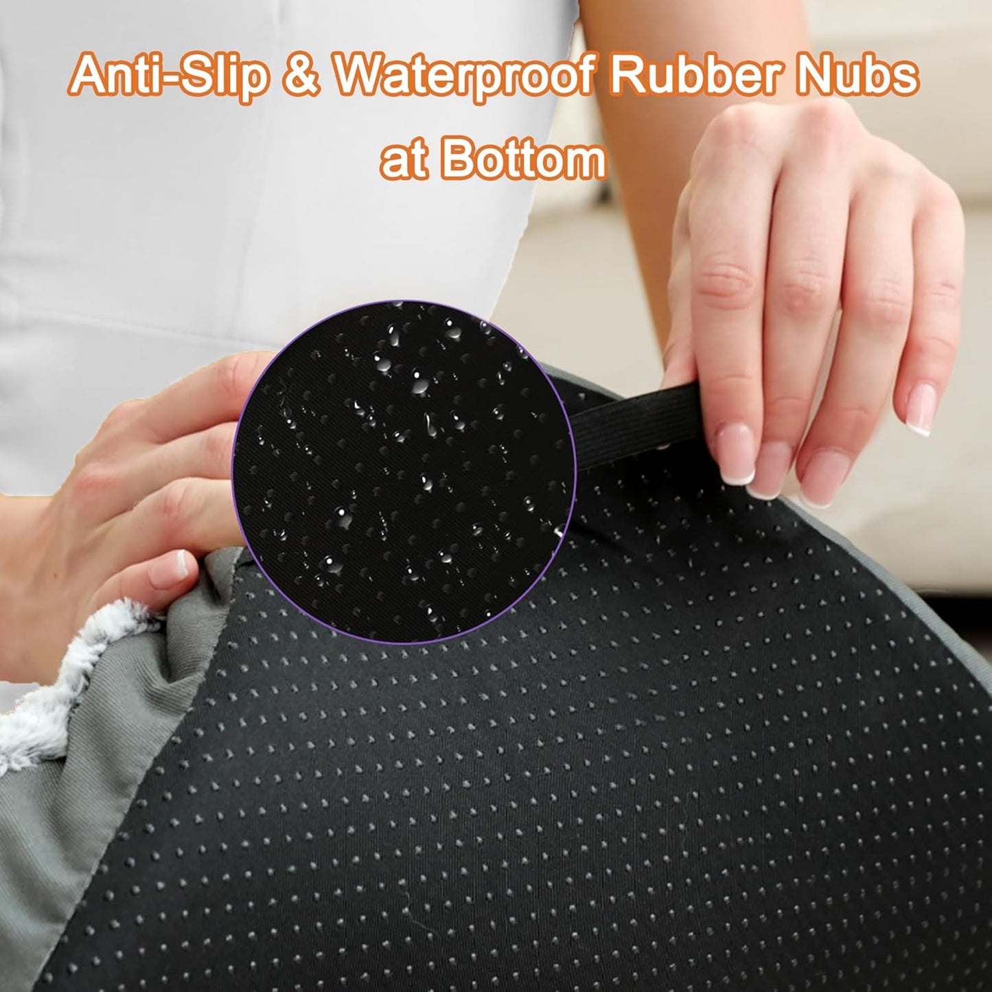 Deluxe Washable Dog Bed for Large Dogs Dog Crate Mat 35 Inch Comfy Fluffy Kennel Pad Anti-Slip for Dogs up to 60 Lbs, 35" X 23", Grey