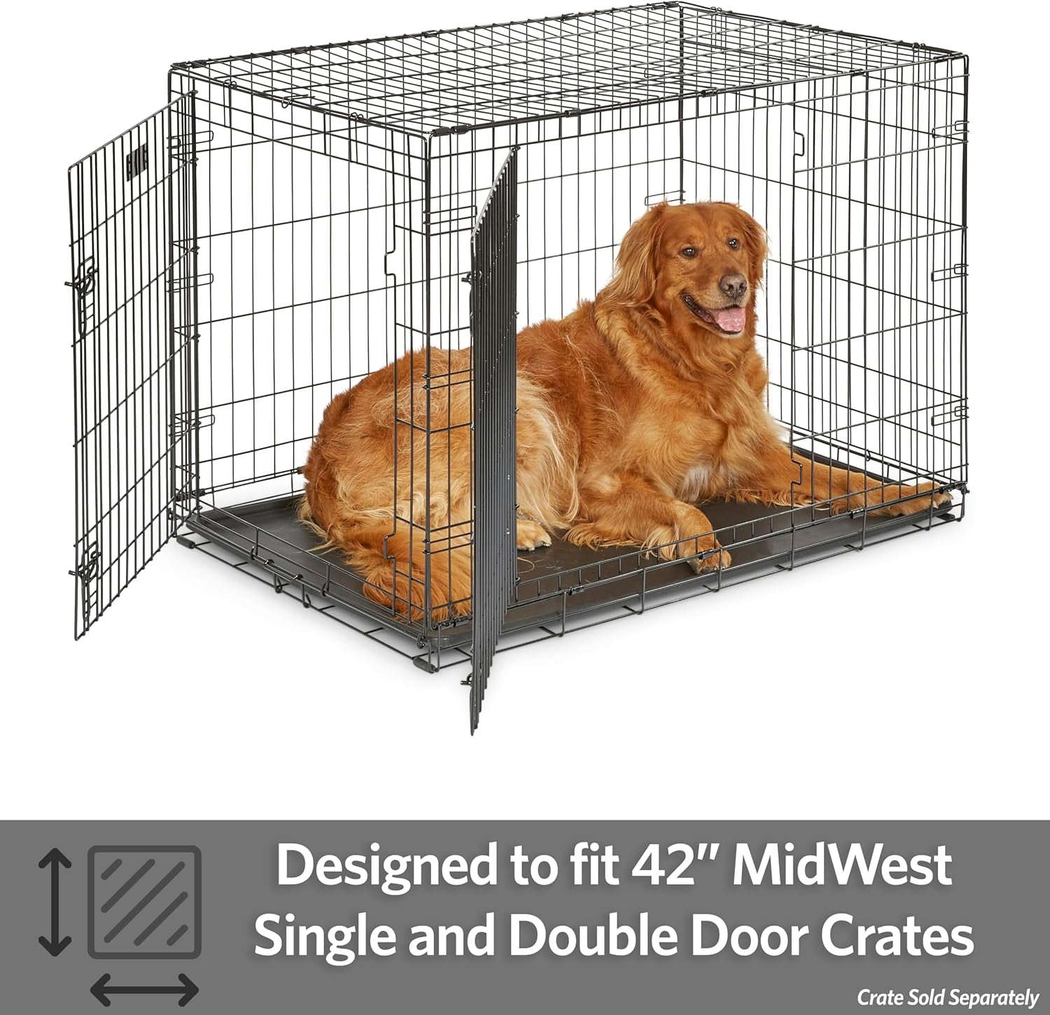 Replacement Pan for 42-Inch Dog Crates, Fits All Midwest and New World 42-Inch Pet Cages, Multiple Uses, Plastic, Black, 9PAN