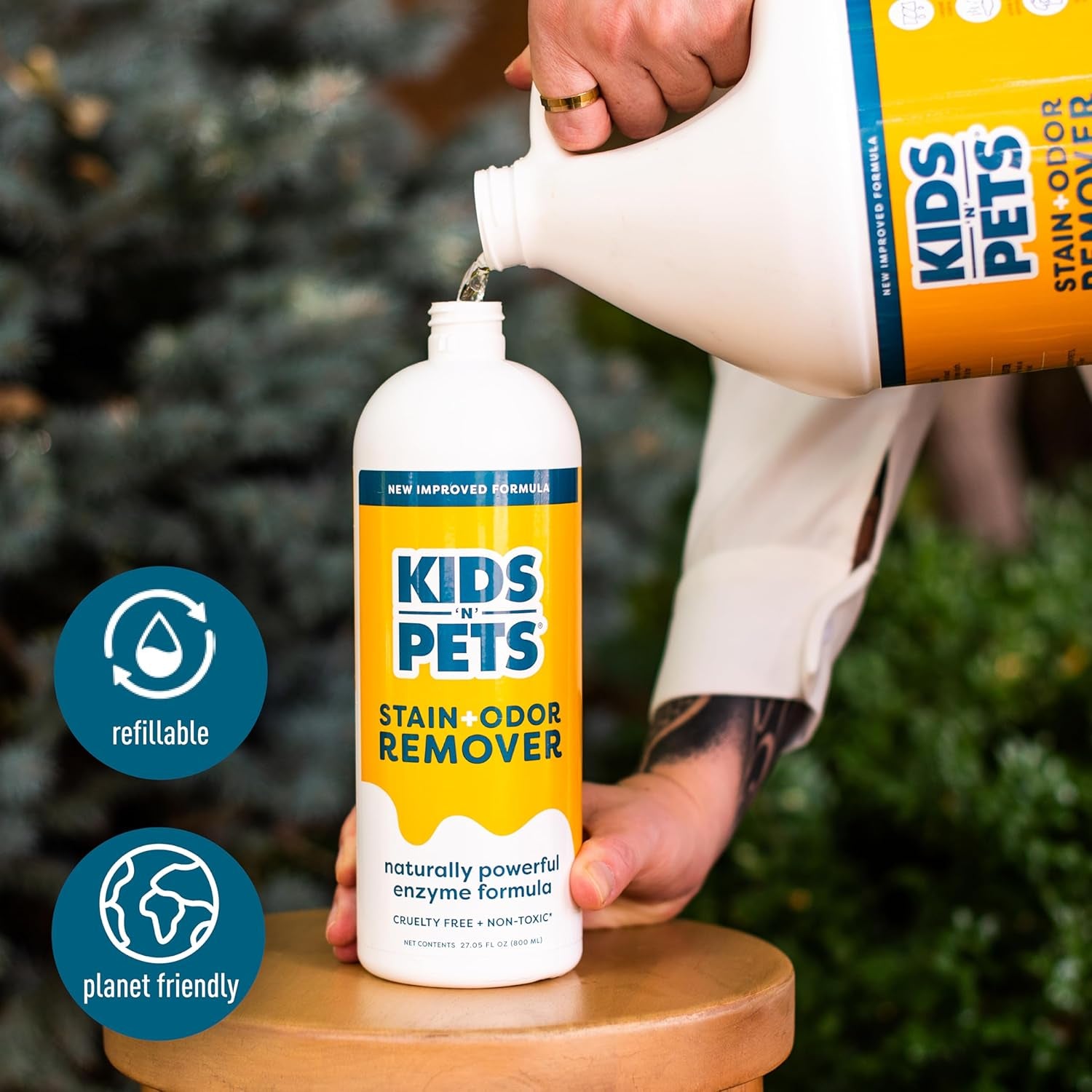 Instant All-Purpose Stain & Odor Remover Permanently Eliminates Dog Pee, Cat Urine, Other Smells, Spots from Home Carpet, Couch, Furniture, Mattress, Fabric. Non-Toxic, Child Safe - 27Oz