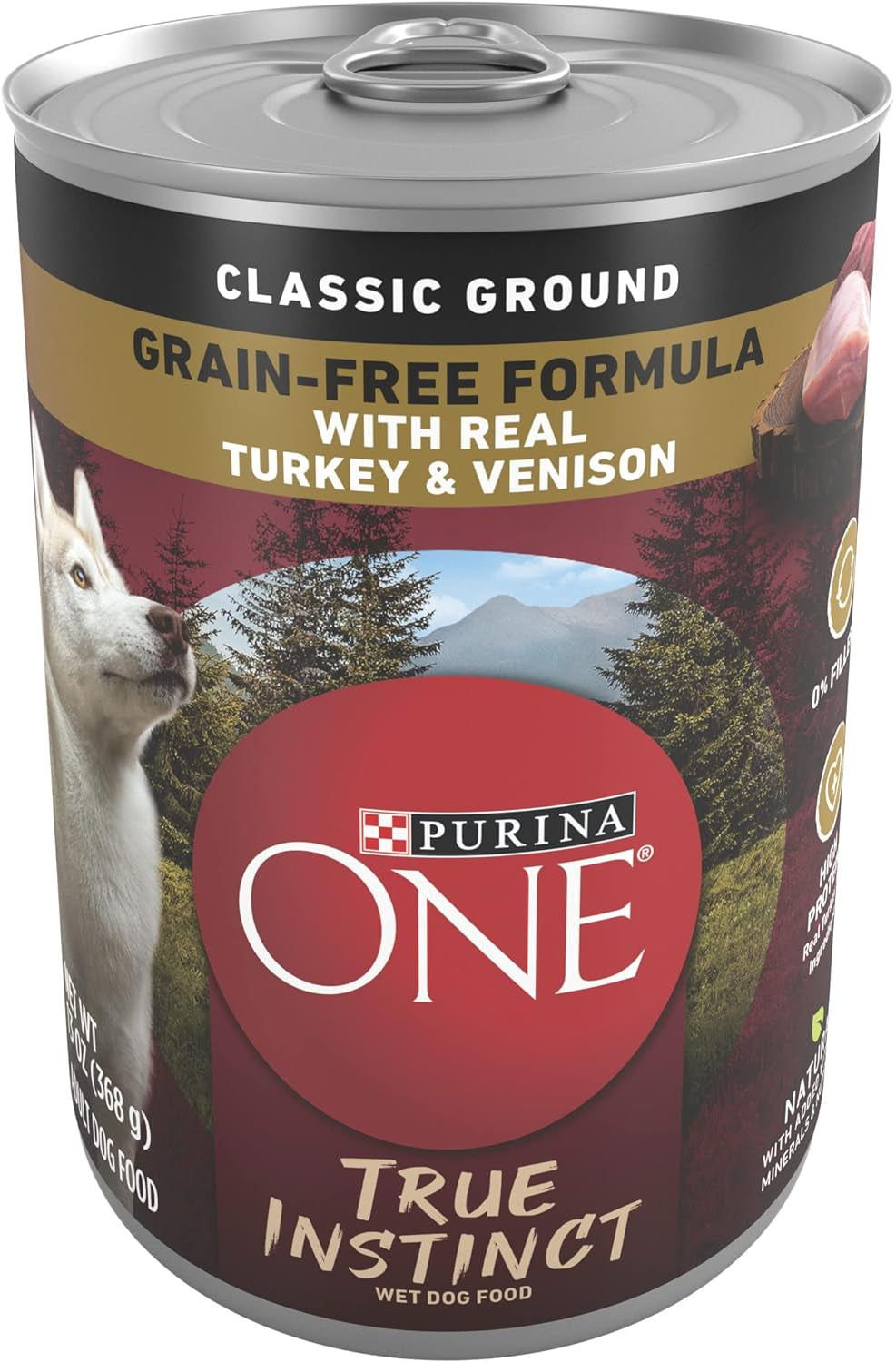 Wet Dog Food True Instinct Classic Ground Grain-Free Formula with Real Turkey and Venison High Protein Wet Dog Food - (Pack of 12) 13 Oz. Cans