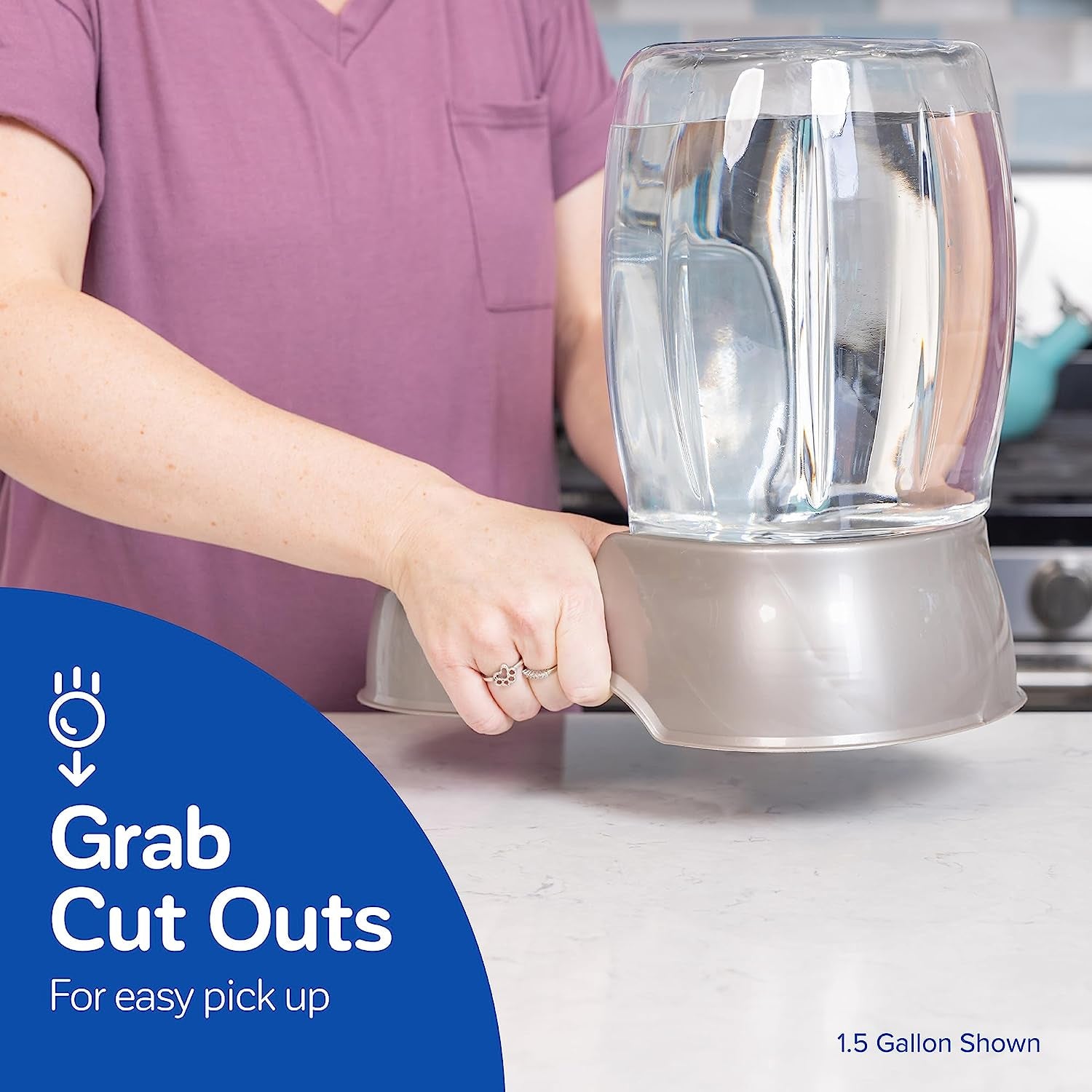 Pet Cafe Cat and Dog Water Dispenser - Water Bowl for Cats and Dogs, USA Made, 3 GAL, Pearl Tan