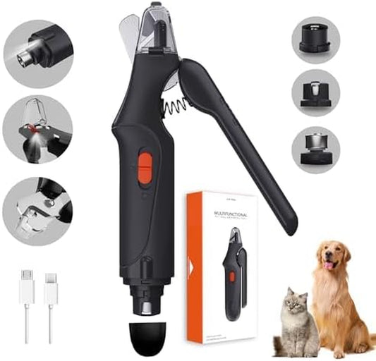 2-In-1 Cat Nail Clippers & Dog Nail Clippers Trimmers for Large Medium Small Dogs Cats Claw Trimmer Quick Sensor and Safety Guard USB Rechargeable with 2 LED Lights Dogs Nail Trimmer