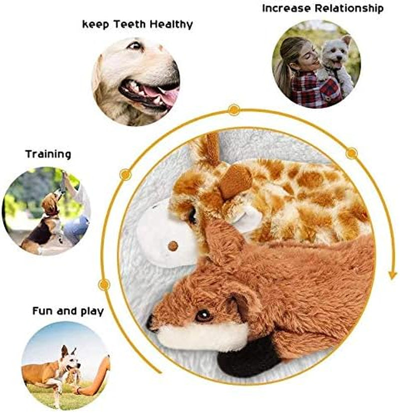 Dog Squeaky Toys, 5 PCS Crinkle Plush Dog Toys, No Stuffing Dog Toys for Small Medium Large Dogs, Stuffless Puppy Toys for Boredom