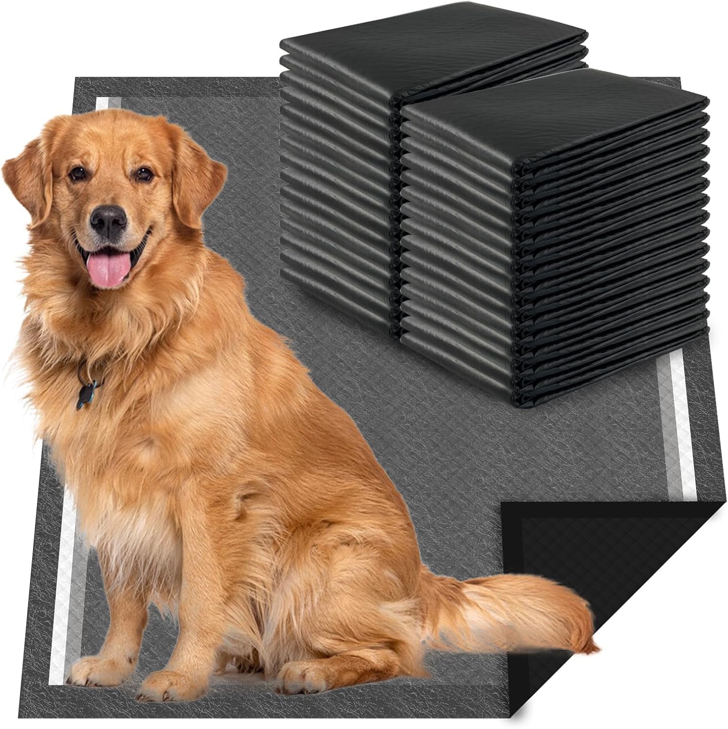 Charcoal Dog Pee Pads Extra Large 28“X34”, Puppy Pads XL 30 Count, Potty Pads for Dogs, Disposable Urine Bed Pads for Odor-Control, X-Large Piddle Underpads, Training Liners for Housebreaking