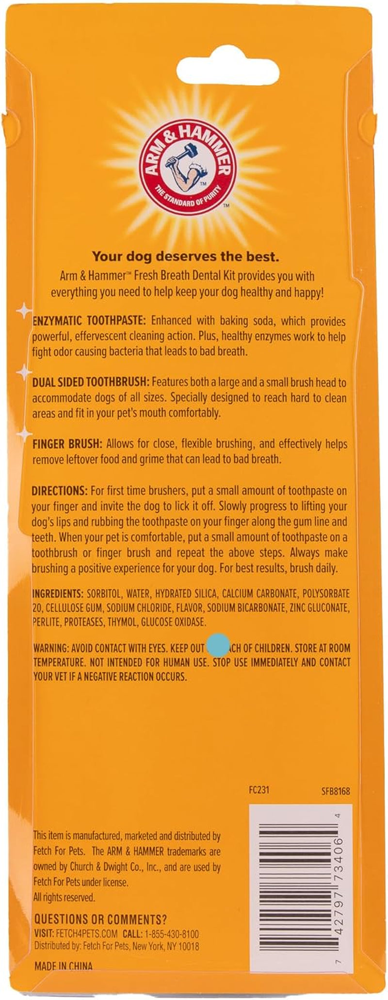 for Pets Fresh Breath Enzymatic Dog Dental Care Kit - Includes Dog Toothpaste, Dual Sided Toothbrush and Fingerbrush - Bad Breath Treatment, Chicken Flavor, 2.5 Ounce