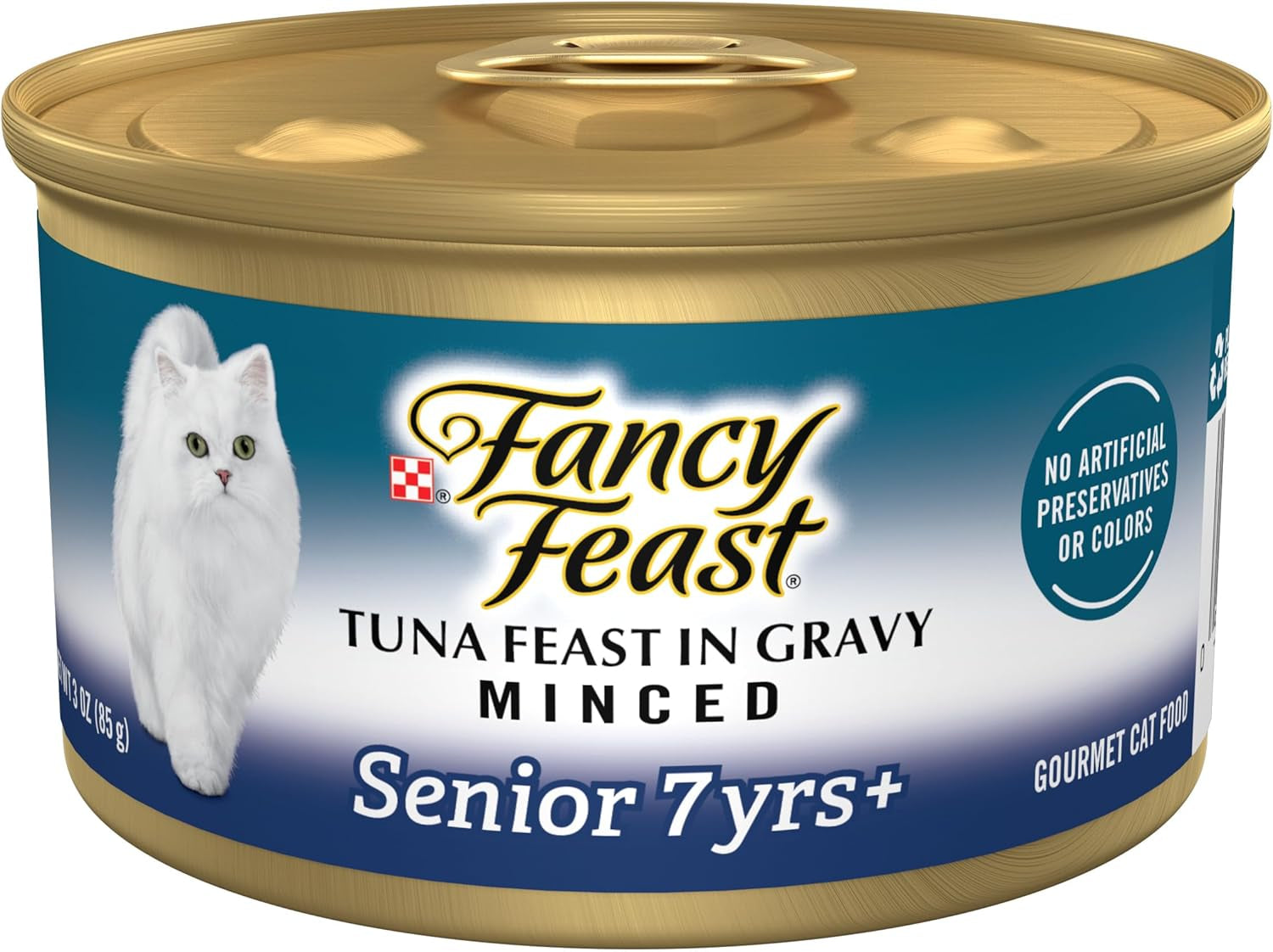 Purina  Senior Wet Cat Food 7 Years plus Tuna Feast in Gravy Minced - (Pack of 24) 3 Oz. Cans