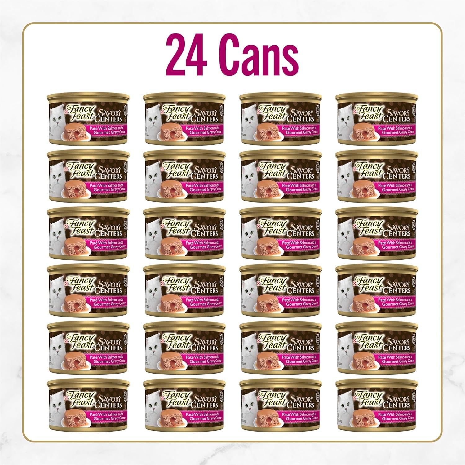 Purina  Savory Centers with Salmon Wet Cat Food Pate with Gourmet Gravy Center - (Pack of 24) 3 Oz. Cans