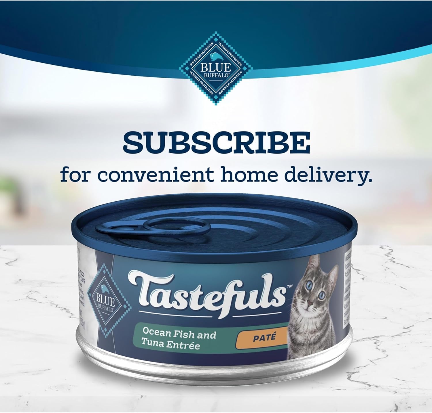 Tastefuls Wet Cat Food Paté, Made with Natural Ingredients, Ocean Fish and Tuna Entrée, 5.5-Oz Cans (24 Count)