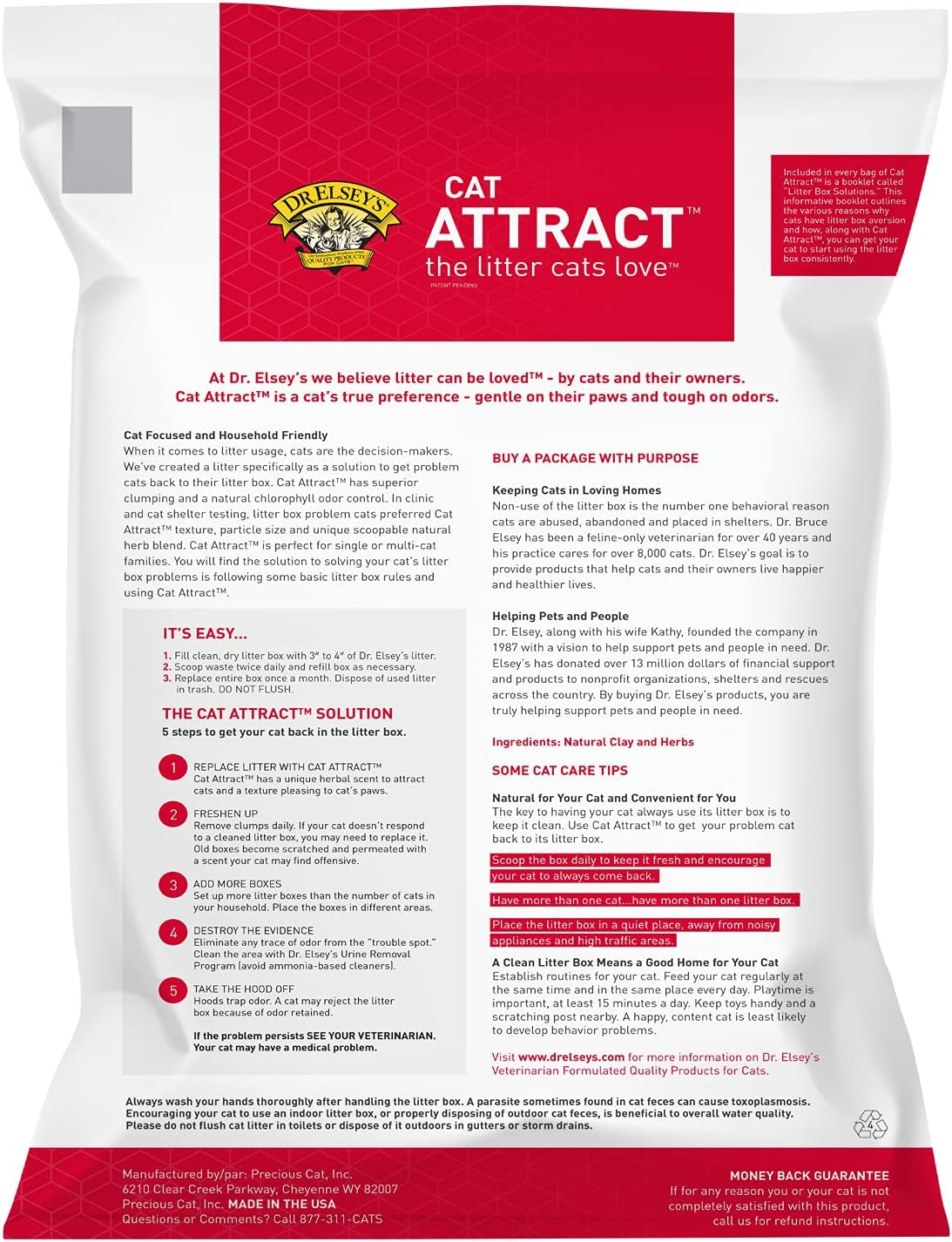 Premium Clumping Cat Litter - Cat Attract - 99% Dust-Free, Low Tracking, Hard Clumping, Superior Odor Control, Natural Herbal Attractant, Unscented & Natural Ingredients, 40 Lb