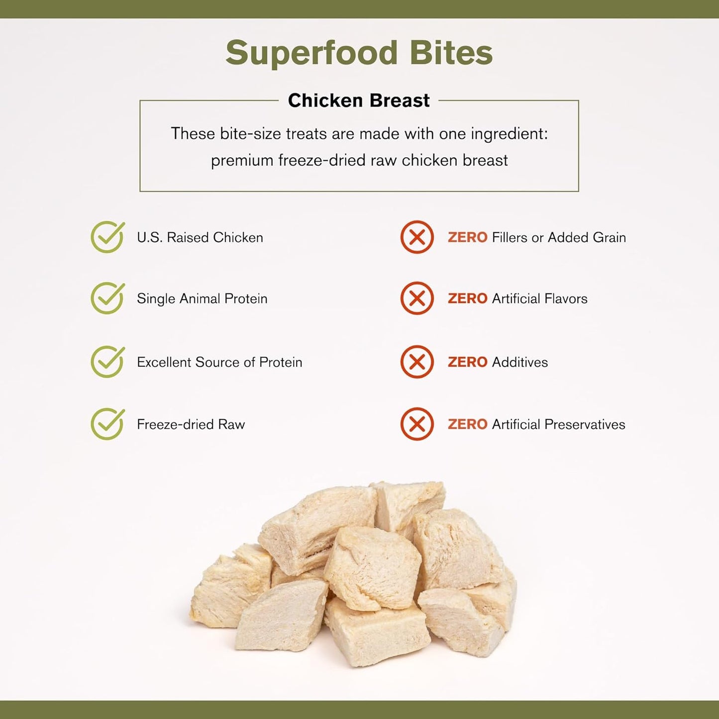 - Superfood Bite, Freeze-Dried Raw Dog Treats - Protein Rich, Train & Reward, Traceable Single Ingredient by Katherine Heigl (Chicken Breast)