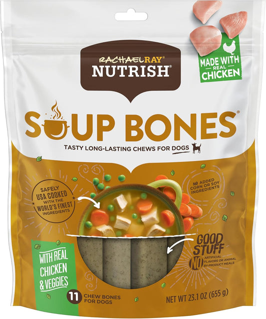 Rachael Ray  Soup Bones with Real Chicken & Veggies, 11 Dog Chews