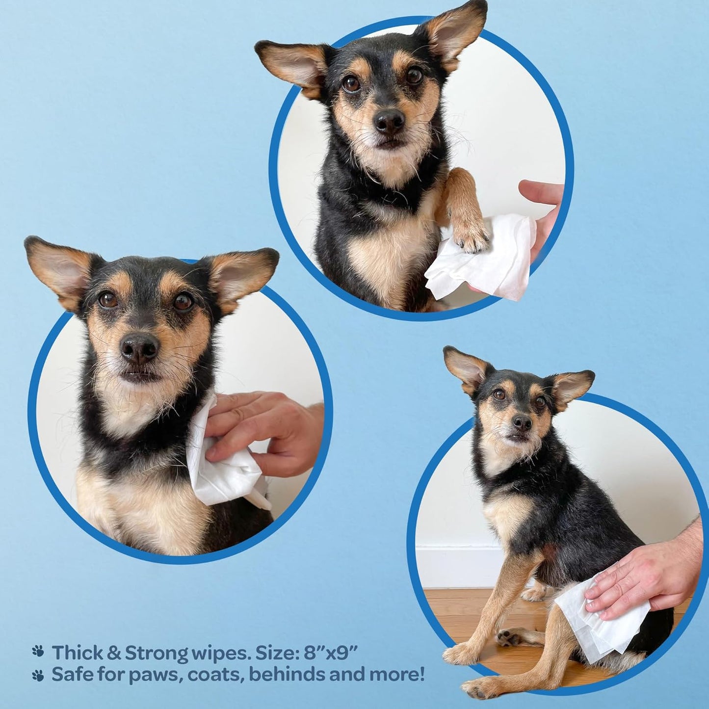 Pet Wipes for Dogs - Dog Wipes Cleaning Deodorizing, for Coats, Ears, Paws - Hydrating, Aloe Vera