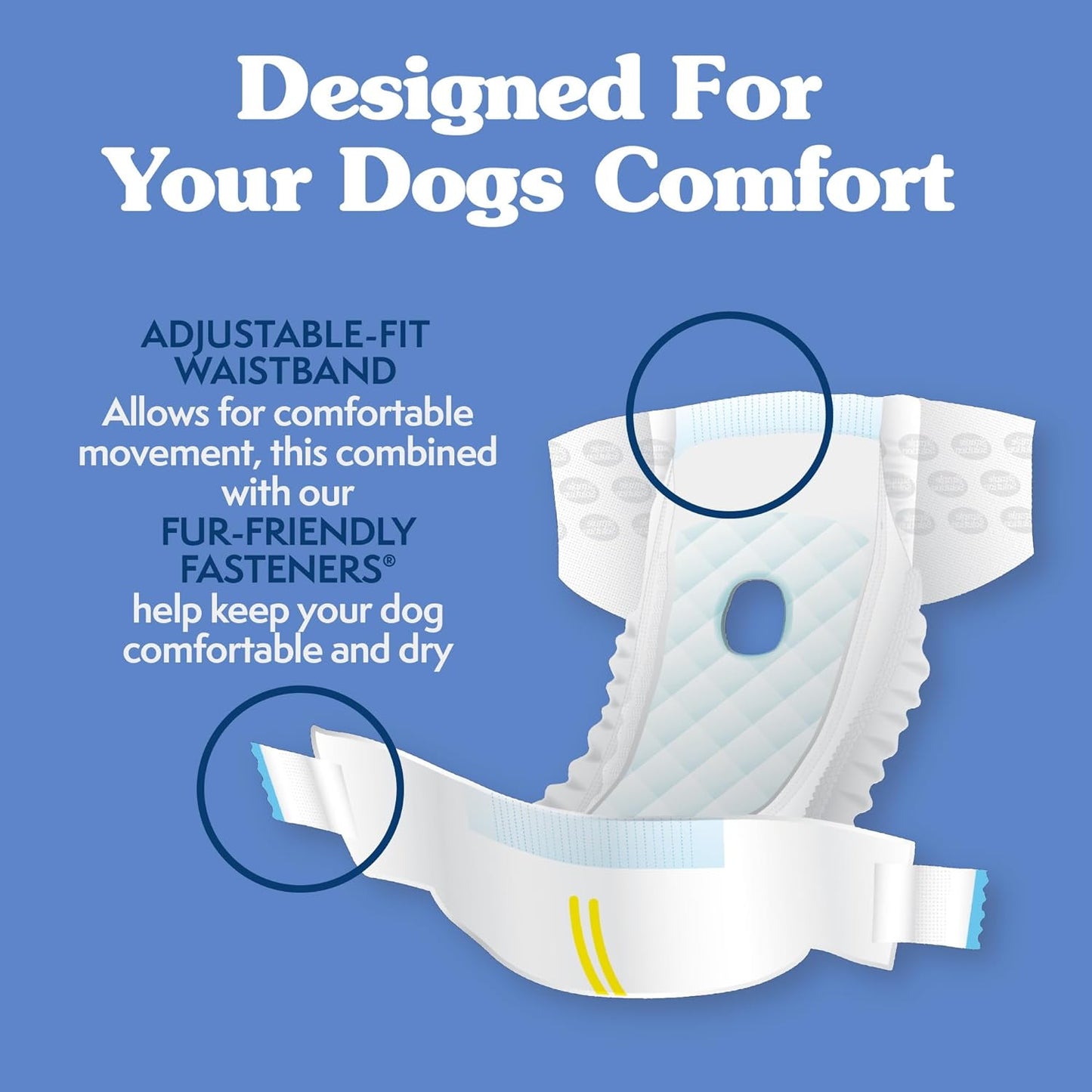 Disposable Dog Diapers, Female Dog Diapers, Puppy Potty Training, Incontinence and Heat Cycle Protection, Large Diapers for Dogs, 18-27 Inch Waist, 30 Count