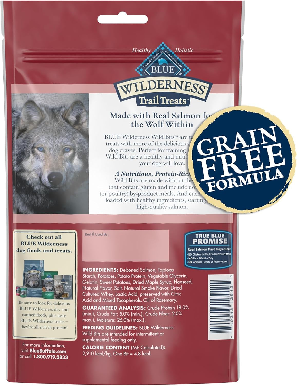 Wilderness Trail Treats Wild Bits Training Treats for Dogs, Grain-Free Dog Treats, Salmon Recipe, 10-Oz. Bag