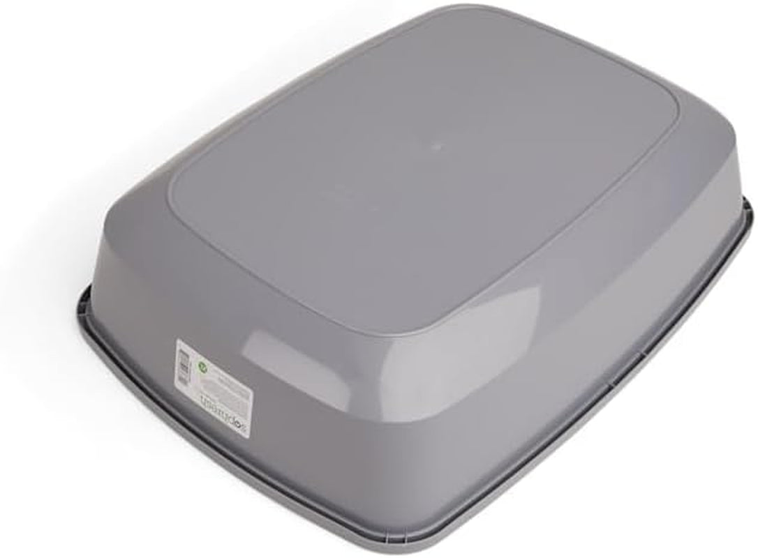 Open Cat Litter Box Grey X-Large 22.4" L X 16.9" W X 4.3" H