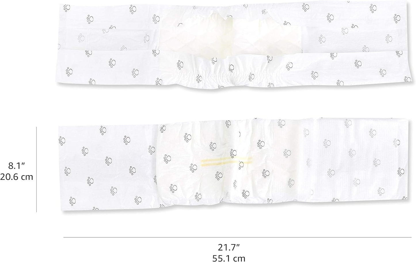 Absorbent, Leakproof Male Dog Wrap Disposable Diapers, Small, Pack of 50, White
