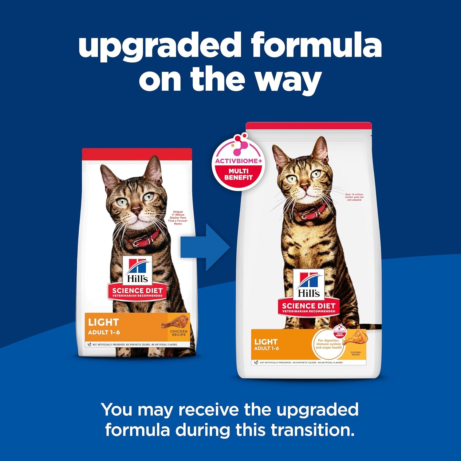 Light, Adult 1-6, Weight Management Support, Dry Cat Food, Chicken Recipe, 4 Lb Bag