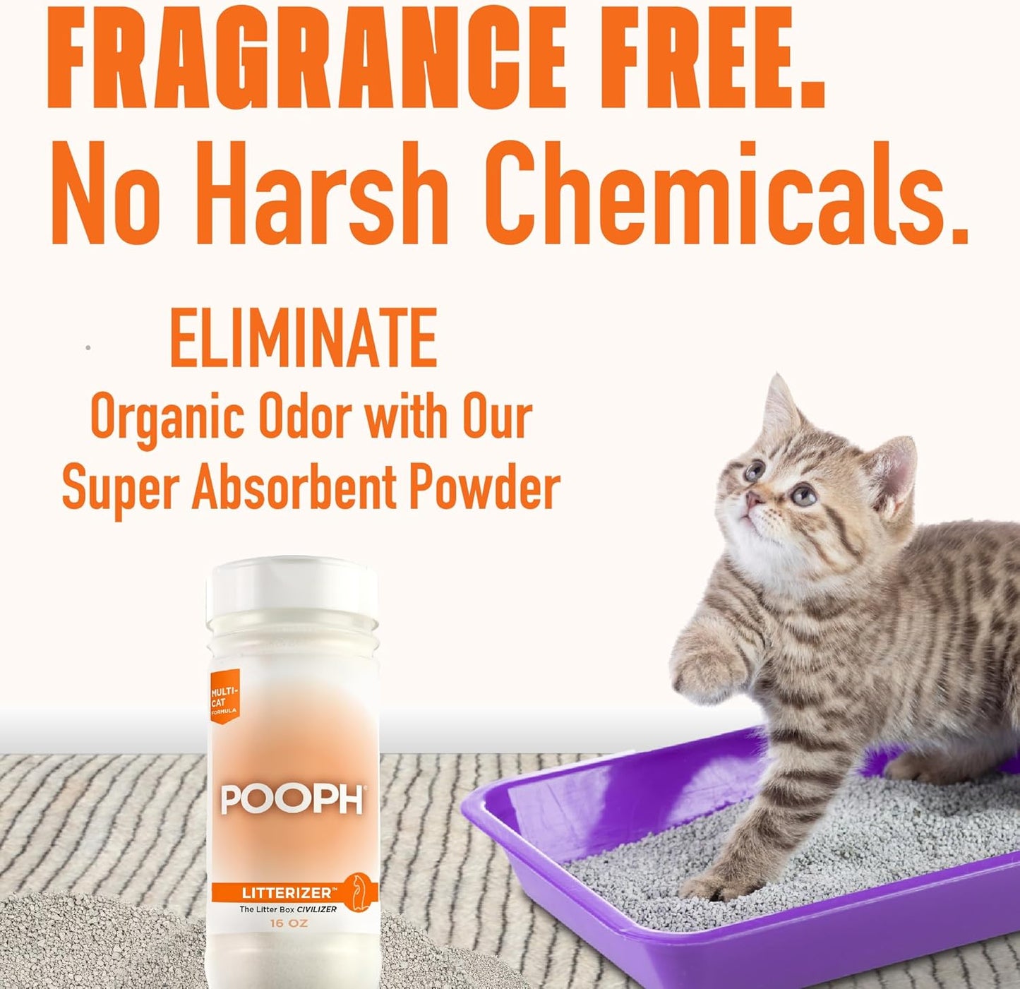 LITTERIZER – Litter Box Deodorizer – Eliminates Odors Instantly – Helps Reduce Litter Use – Safe & Fragrance-Free – 1 Bottle