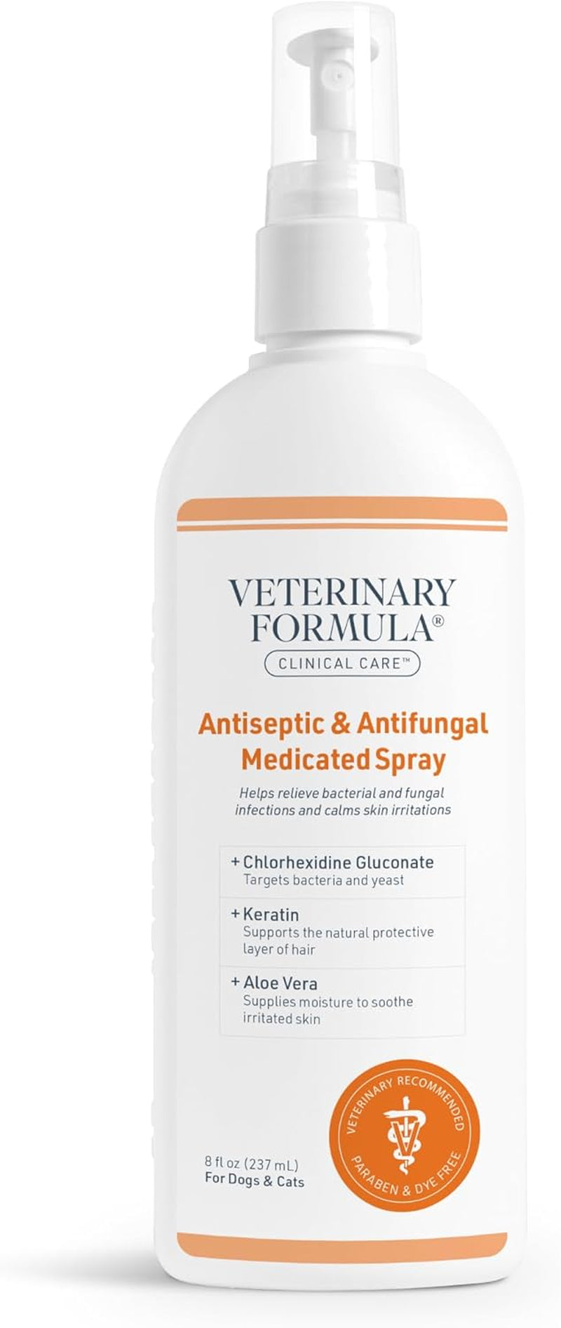 Clinical Care Antiseptic and Antifungal Medicated Spray for Dogs & Cats, 8 Fl Oz (1 Pack)