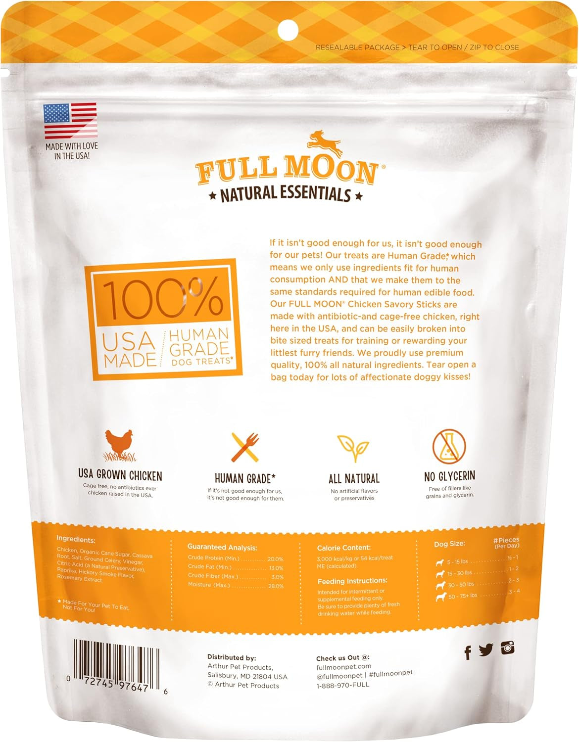 All Natural Human Grade Dog Treats, Essential Chicken Savory Sticks, 24 Ounce