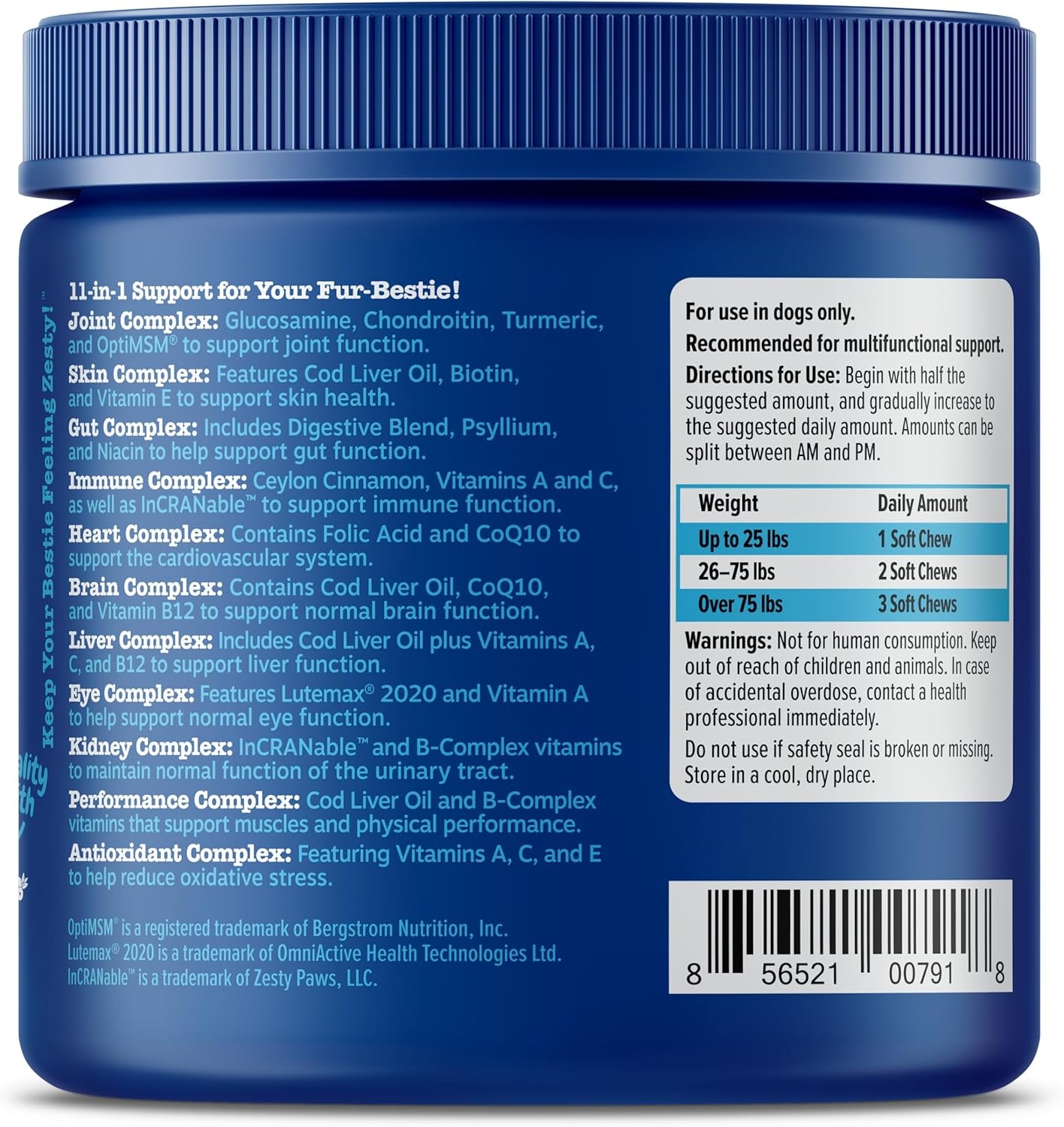 Senior Dog Multivitamin Treats - Glucosamine for Dogs + Digestive Enzymes & Probiotics - Grain Free Dog Vitamins and Supplements for Skin & Coat + Immune Health Chicken - Advanced - 90Ct
