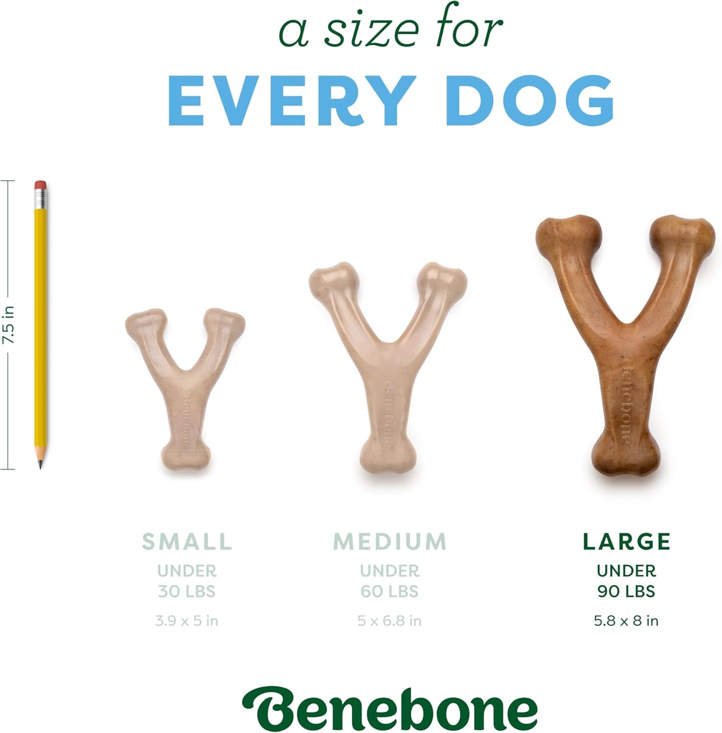 Wishbone Durable Dog Chew Toy for Aggressive Chewers, Duck, Made in USA, Large