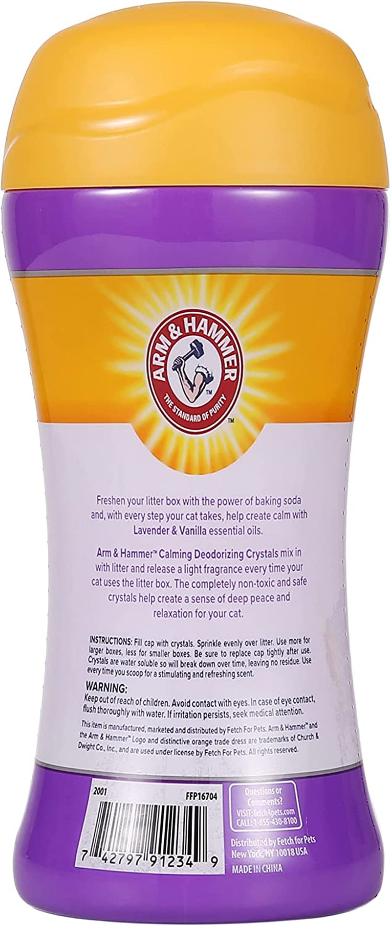 Cat Crystal Deodorizer for Kitty Litter Box - Calming Lavender & Vanilla Scented Cat Litter Smell Eliminator - Crystal Odor Control for Cats Mess Cleanup - Pet Home Supplies, 15 Oz