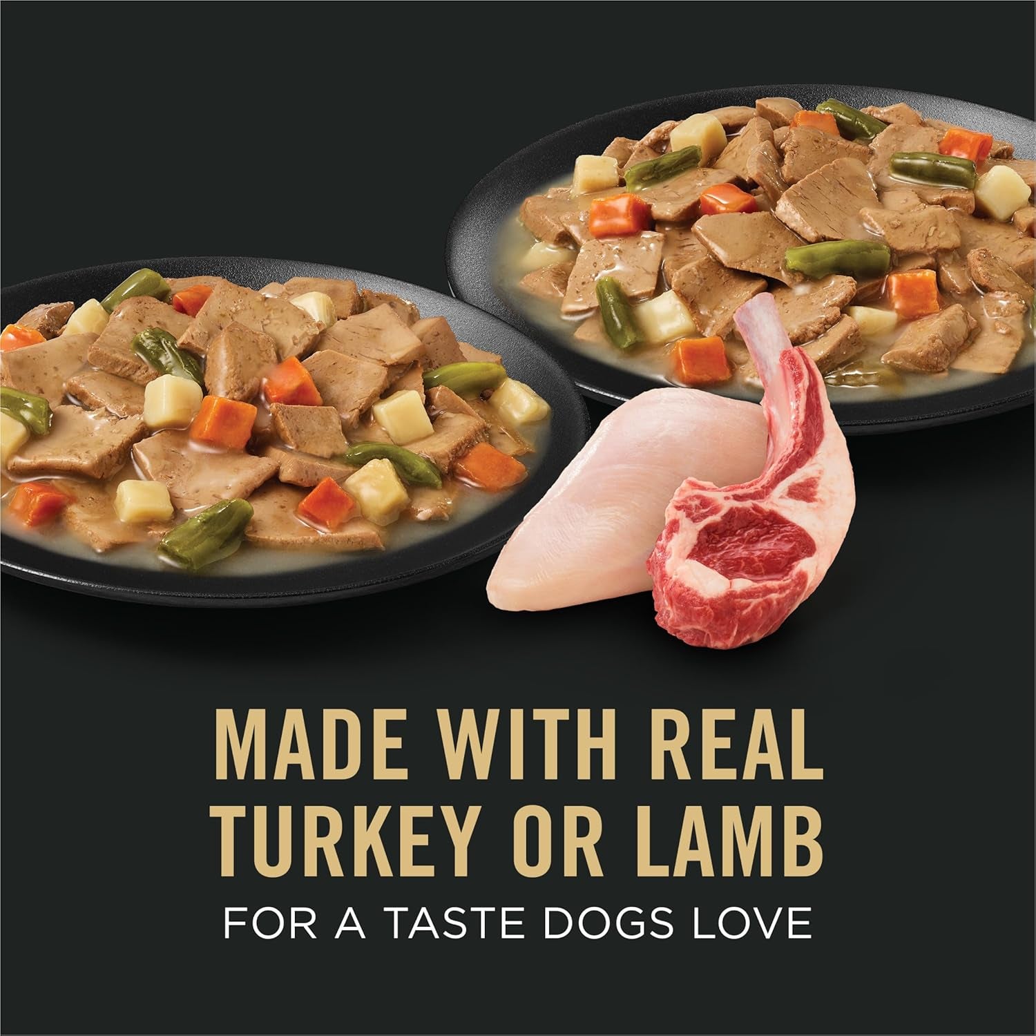 Complete Essentials Wet Dog Food, Lamb and Vegetables and Turkey and Vegetables in Gravy Variety Pack - (Pack of 12) 13 Oz. Cans