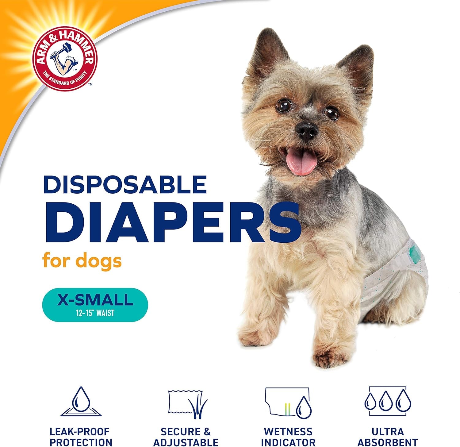 for Pets for Pets Female Dog Diapers, Size X-Small, 12 Count | Ultra-Absorbent, Adjustable Girl Dog Diapers with Leak-Proof Protection and Wetness Indicator