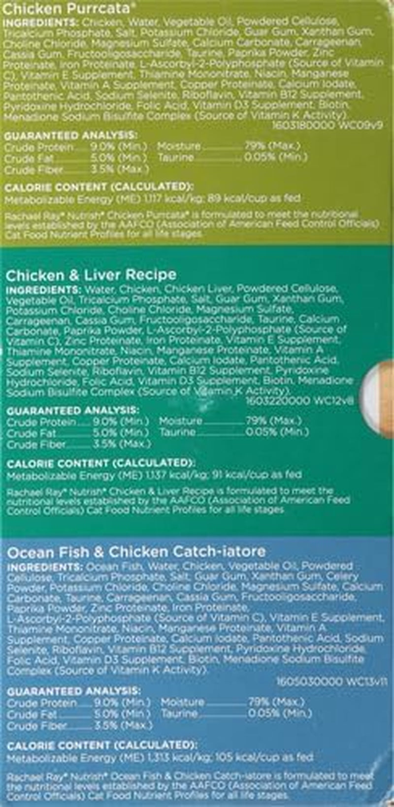 Rachael Ray  Premium Wet Cat Food, Chicken Lovers Variety Pack, Grain Free, 2.8 Oz. Tub, Pack of 12