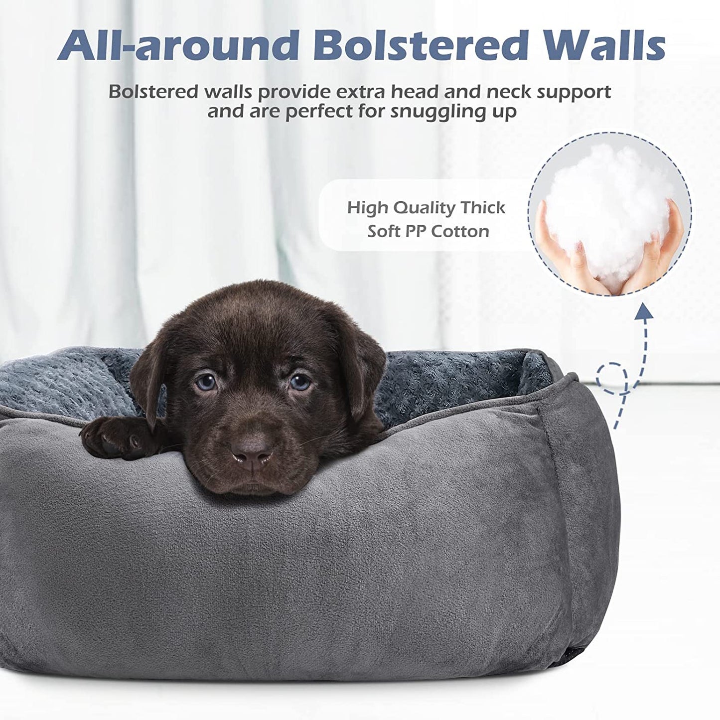 Dog Bed Medium Size Dog, Orthopedic Warming Soft Calming Sleeping Puppy Bed Durable Pet Bed with Anti-Slip Bottom