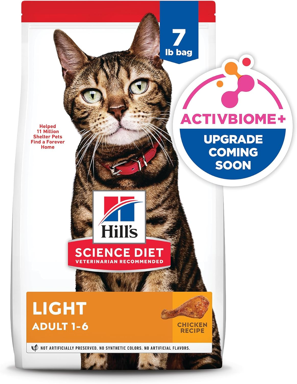 Light, Adult 1-6, Weight Management Support, Dry Cat Food, Chicken Recipe, 7 Lb Bag