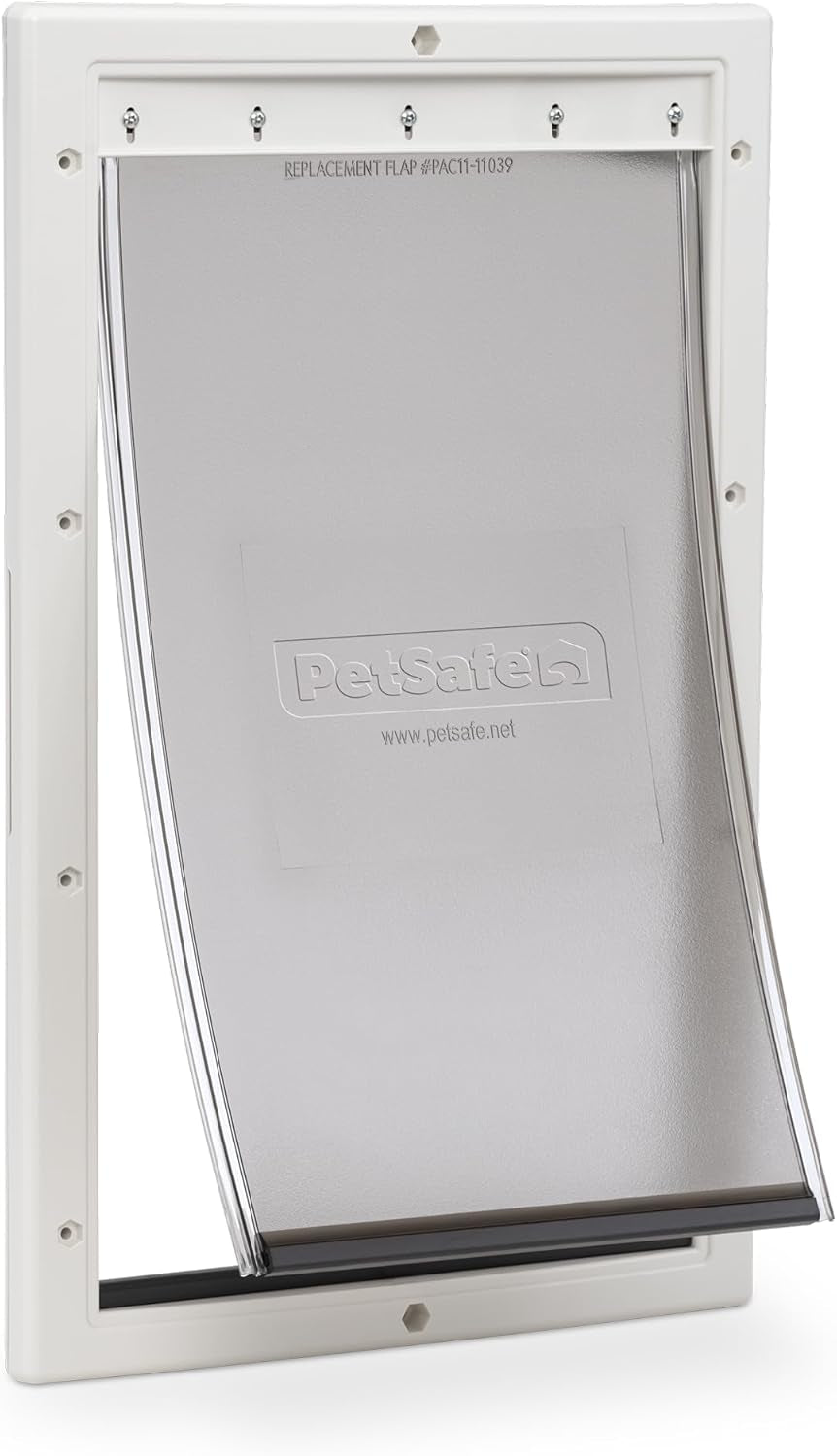 Plastic Pet Door - Easy Install for Wood, PVC Metal & Paneled Doors - Rust-Free Plastic Frame - Flap Dimensions 10 1/4" W X 16 1/4" H - for Large Dogs Weighing up to 100 Lb