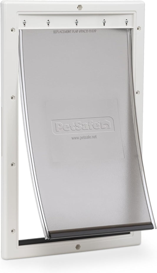 Plastic Pet Door - Easy Install for Wood, PVC Metal & Paneled Doors - Rust-Free Plastic Frame - Flap Dimensions 10 1/4" W X 16 1/4" H - for Large Dogs Weighing up to 100 Lb