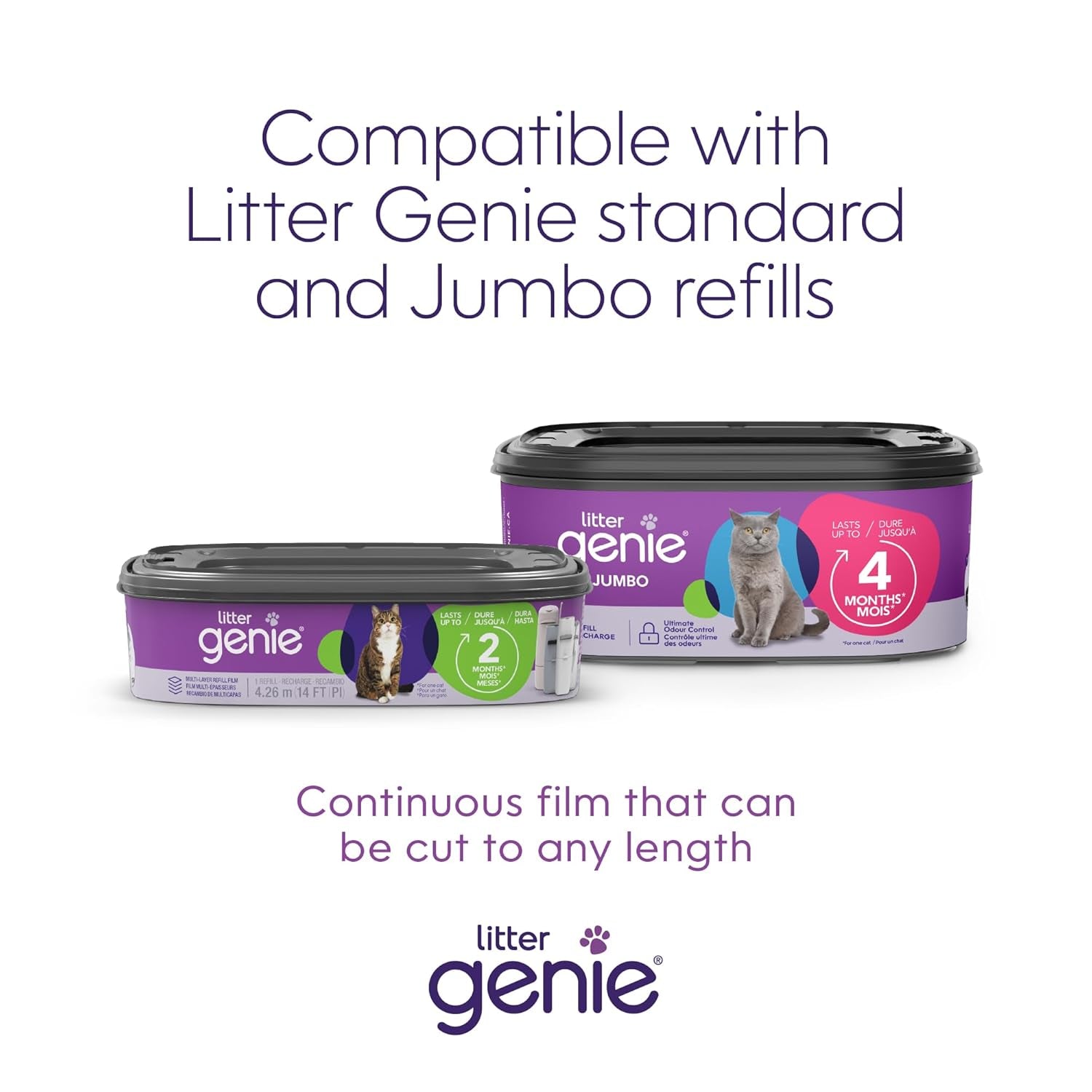 Style Pail |Cat Litter Waste Disposal System for Odor Control | Includes 1 Square Refill Bag