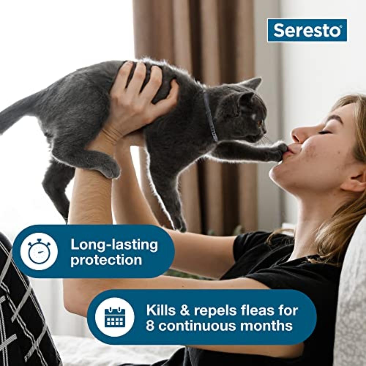 Cat Vet-Recommended Flea & Tick Treatment & Prevention Collar for Cats, 8 Months Protection | (Pack of 2)