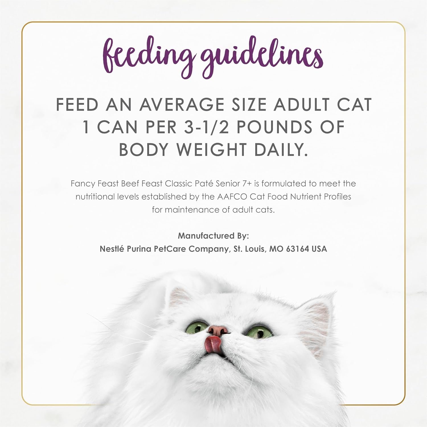 Purina  Senior Wet Cat Food 7 Years plus Beef Feast Pate - (Pack of 24) 3 Oz. Cans