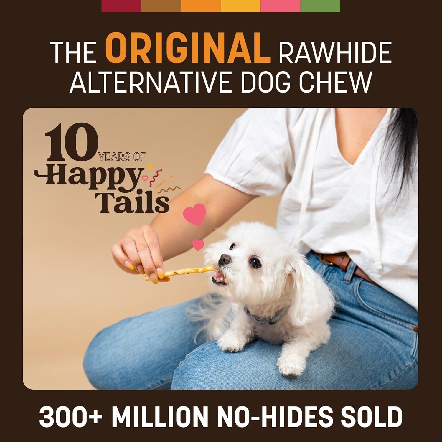 No Hide Stix - Long Lasting Rawhide Free Small Dog Chews Sticks, Chicken - 20 Count Value Pack