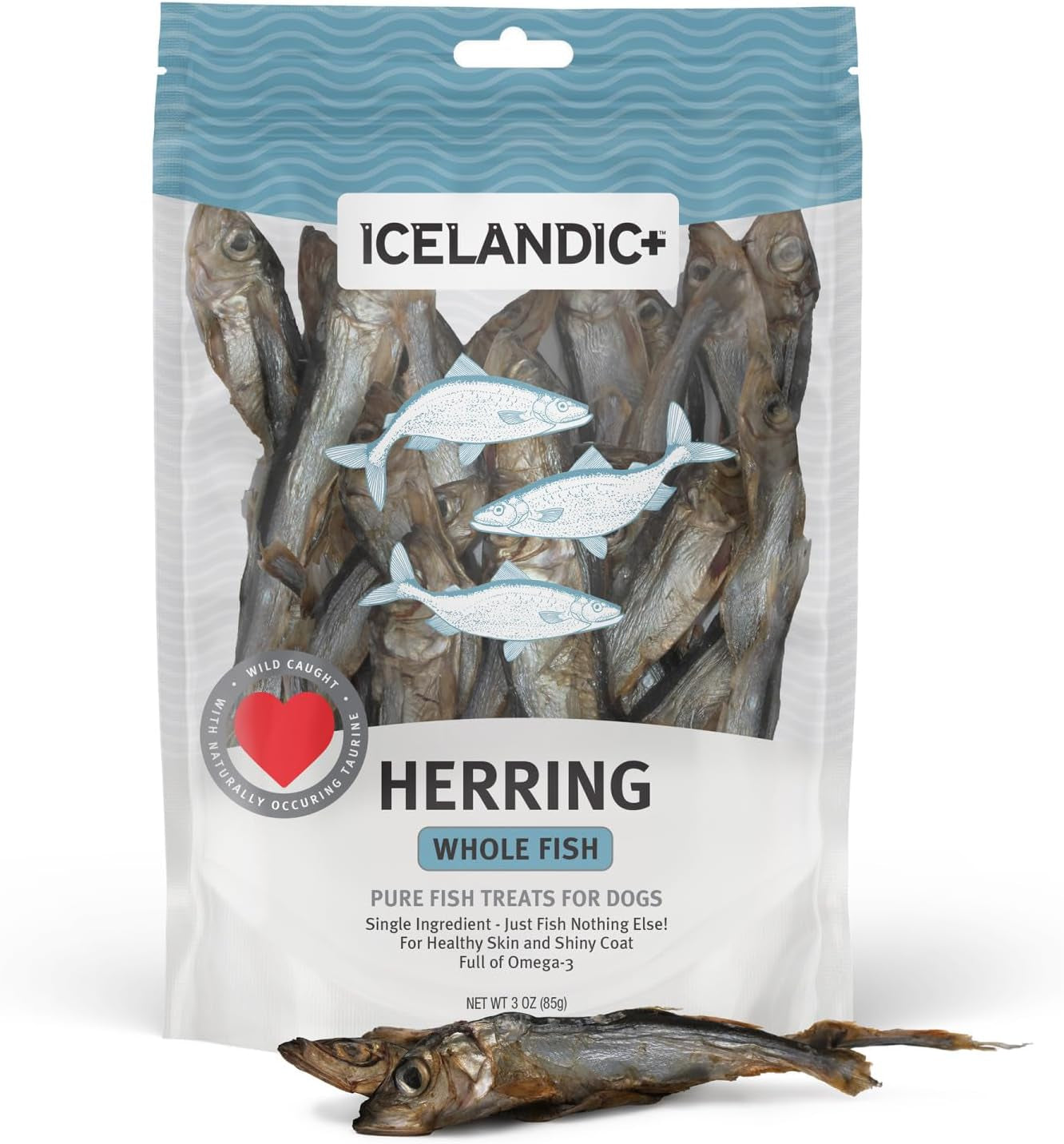 Whole Fish Herring - 3Oz Bag - Dog Treats, Pure Wild-Caught & Air-Dried, Single Ingredient Snack, Pet Chew, Just the Fish Nothing Else