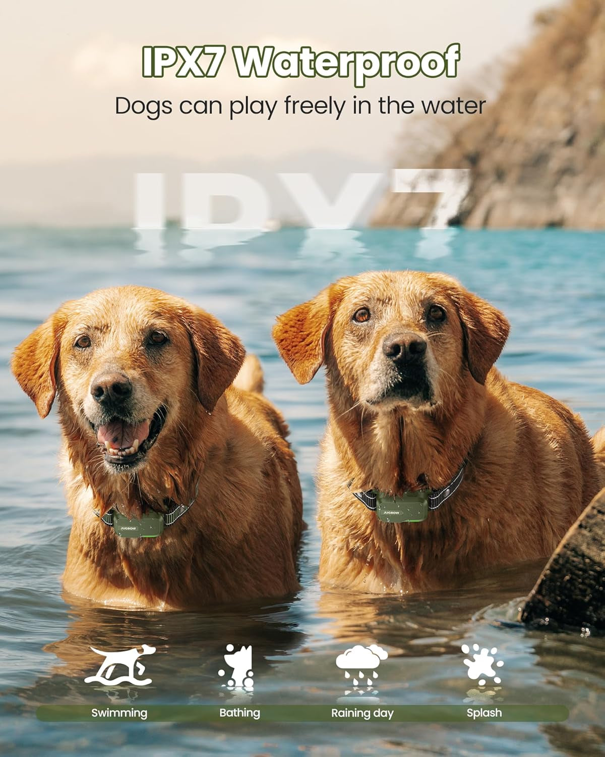 Dog Shock Collar 2 Dogs (10-120Lbs) - 4200FT Dog Training Collar with Remote IPX7 Waterproof Electric Collar with 4 Training Modes, Security Lock, Rechargeable E-Collar for All Breeds, Sizes